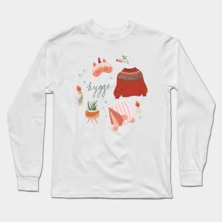 Cute print with cozy Winter elements Long Sleeve T-Shirt